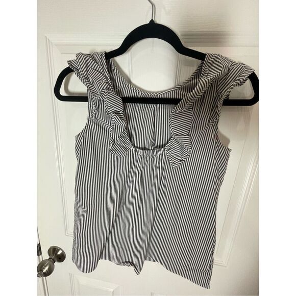 J. Crew women’s sleeveless striped blouse navy white size 00 - Picture 2 of 6